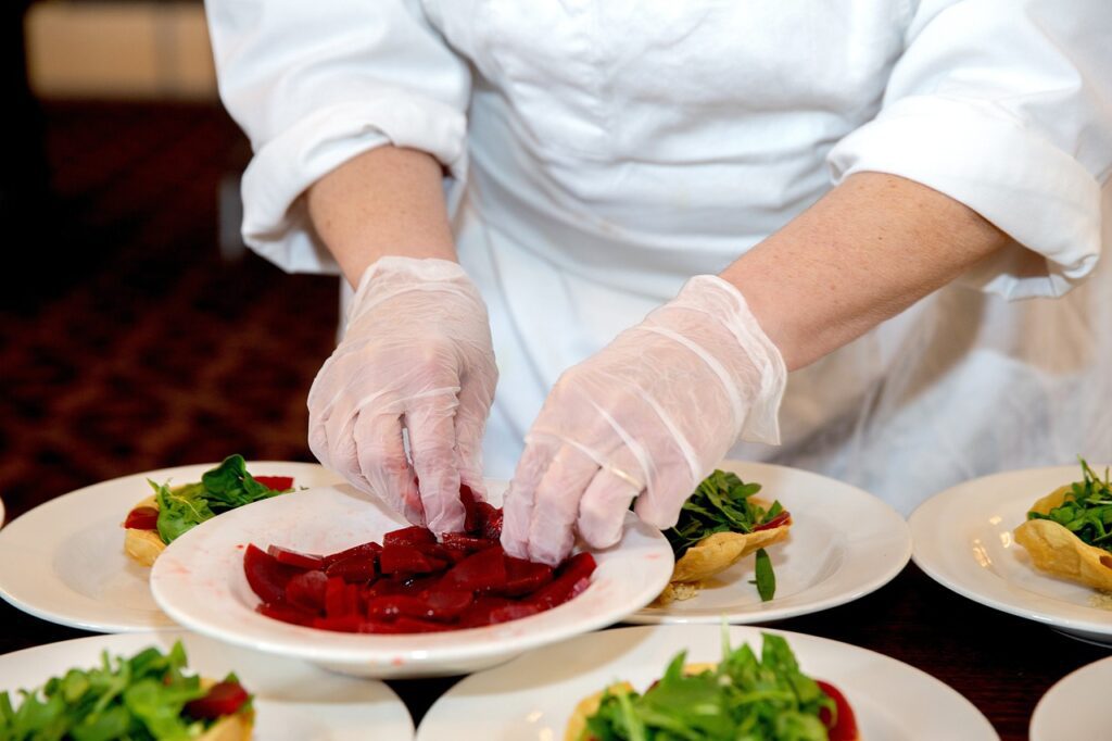 chef preparing food kitchen chopping